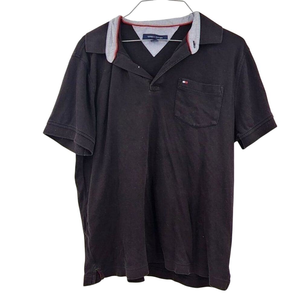 Tommy Hilfiger Black Polo Shirt - Women's Medium - Classic